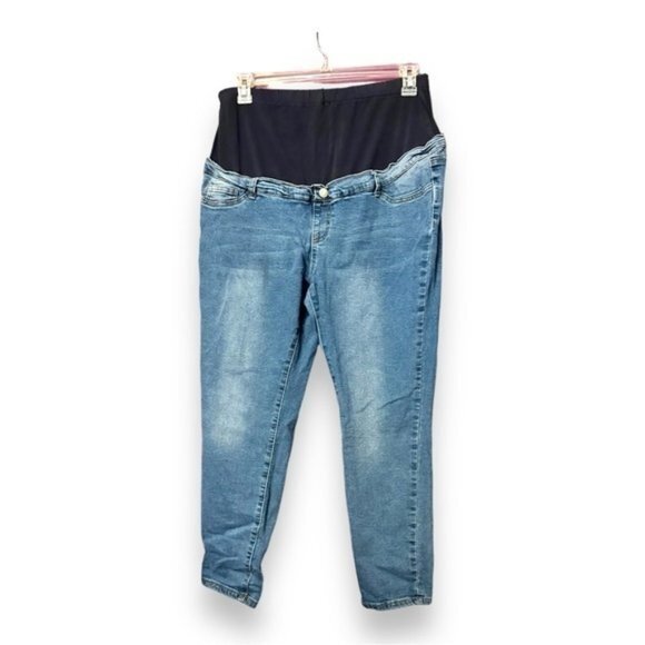 Thyme Maternity Half panel Skinny Jeans XL - Picture 1 of 3